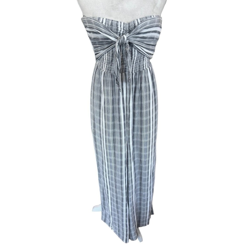 L*Space Riri Wide‎ Leg Jumpsuit Womens Large Stripe Strapless Resortwear Beachy
